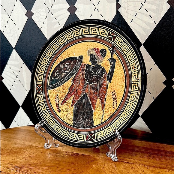 Greek Pottery Warrior Goddess Motif | Vintage Classical Replica - Picture 2 of 7